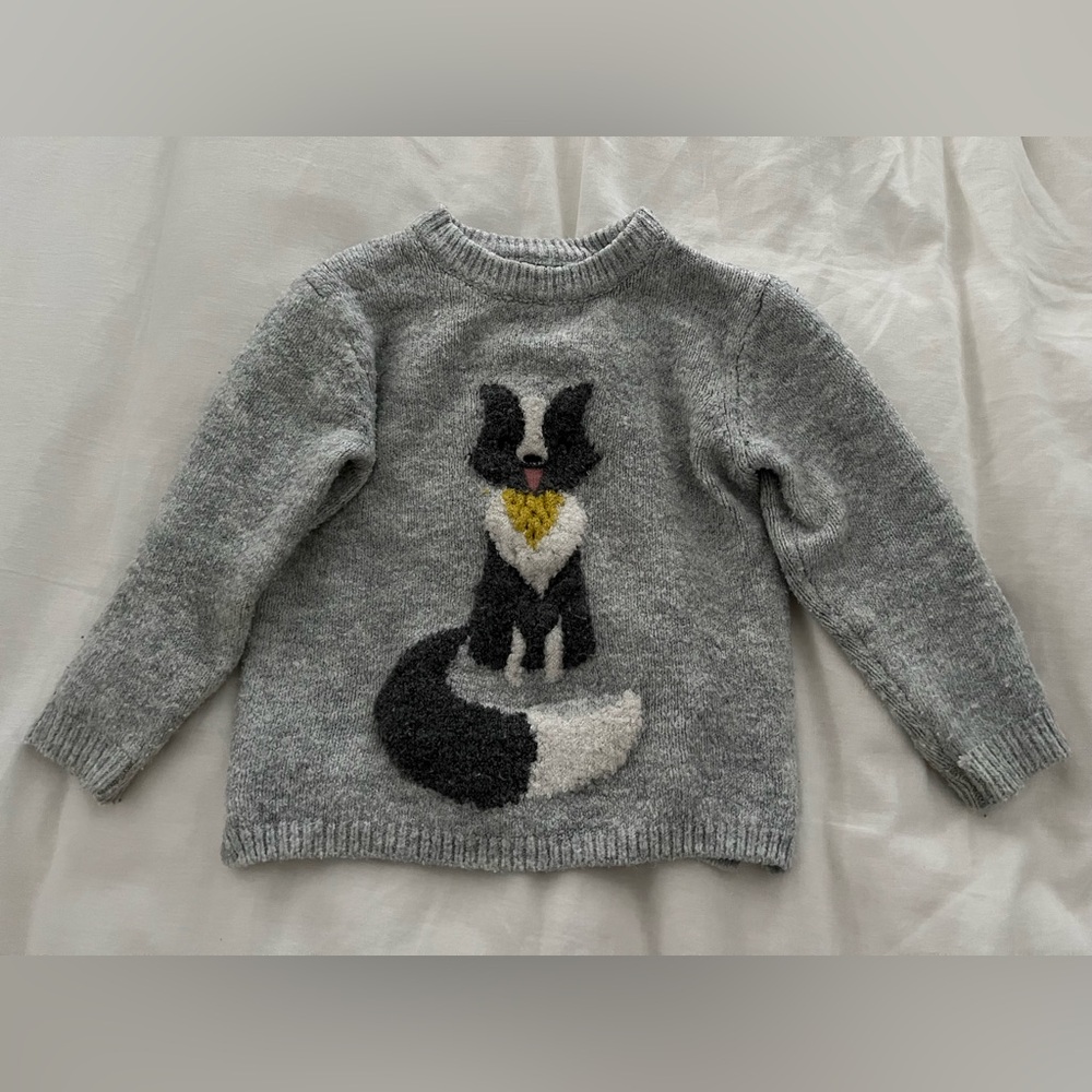 Zara kids knit sweater dog or fox size 18-24 months